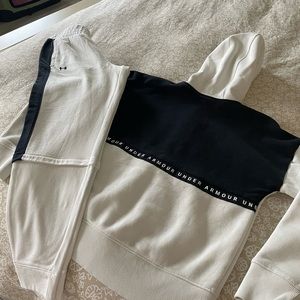 Under Armor, women white track suit.